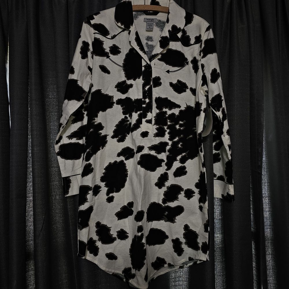 Wrangler Black and White Long Sleeve Sleep Shirt